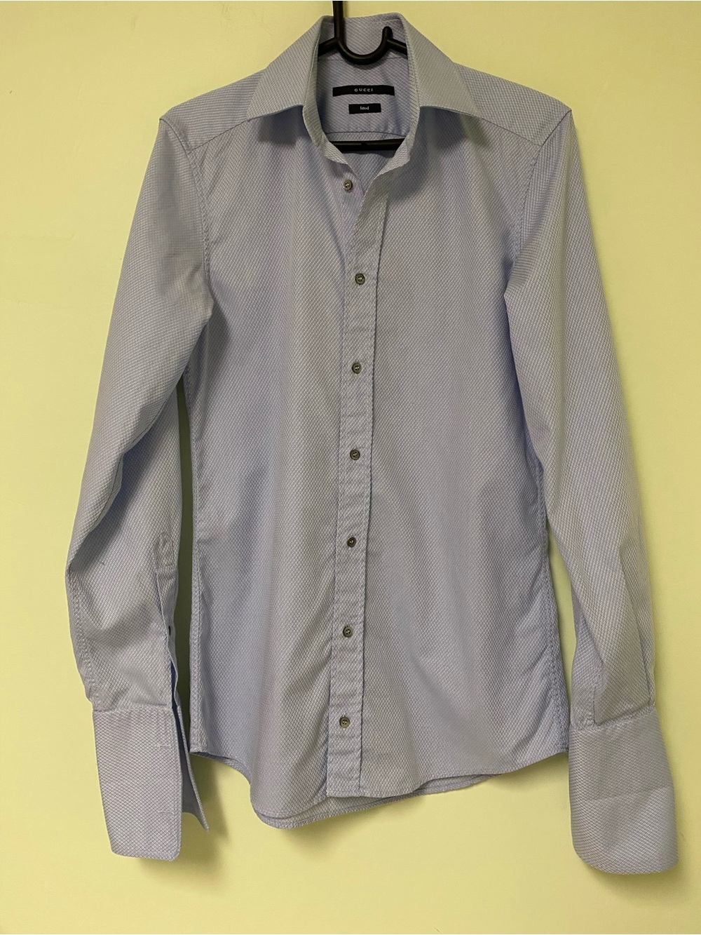Gucci Light Blue Micro-Pattern Men's Dress Shirt